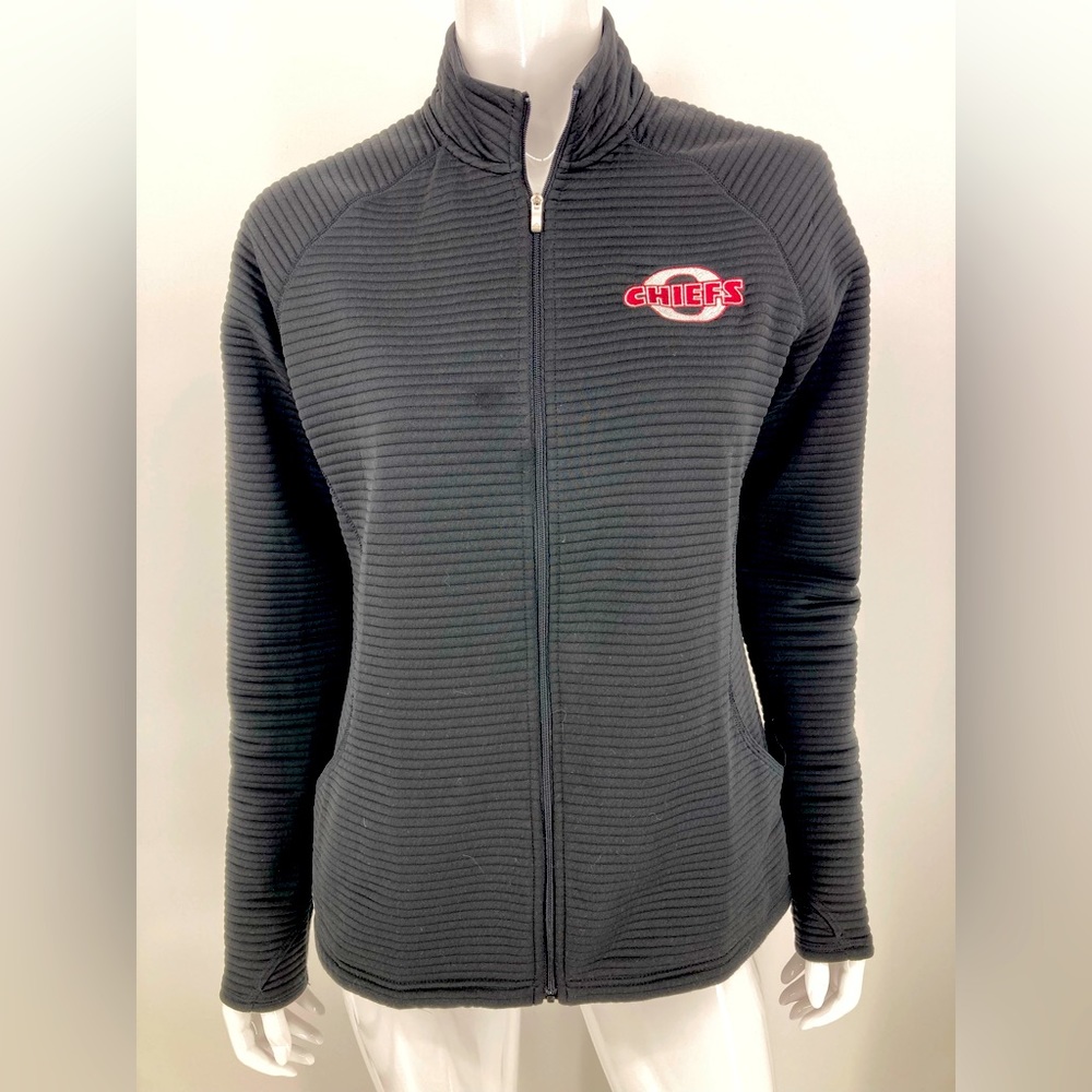 Adidas Kanas City Chiefs NFL Women’s Jacket Size L Black Zippered Front